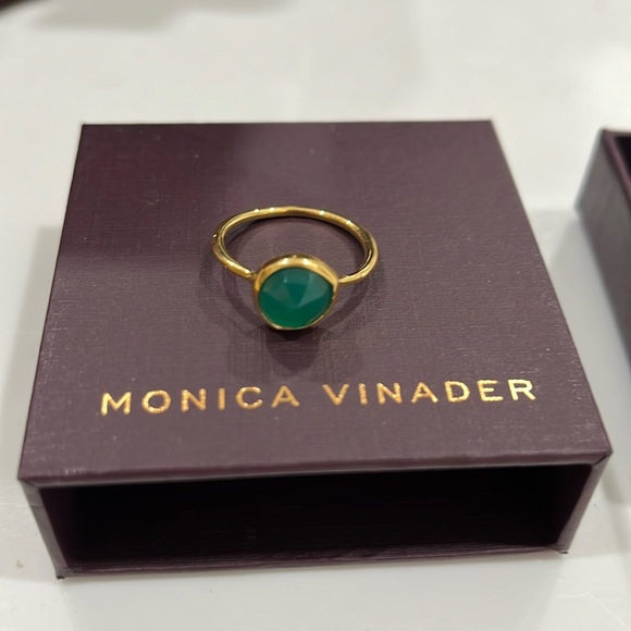 MONICA VINADER Gold Ring with Green Gemstone - Picture 2 of 5